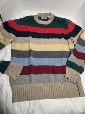 Brian MacNeil Sweater Men’s L Wool Blend Stripes Pullover Knit Retro Vtg Y2K